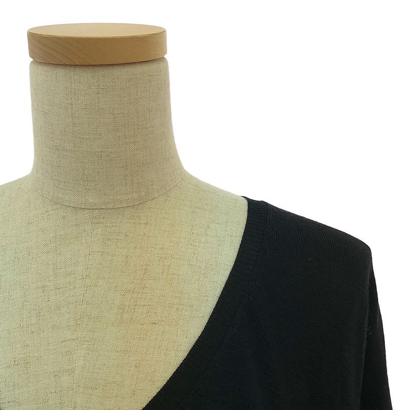 Prada | Wool V-neck Knit Dress | 50 | Black | Women