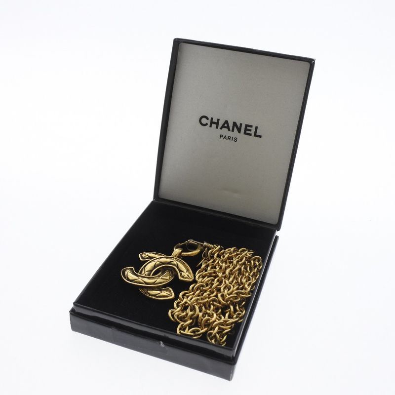 Chanel Coco Mark Matelasse Gold Plated Ladies 74.0g Necklace