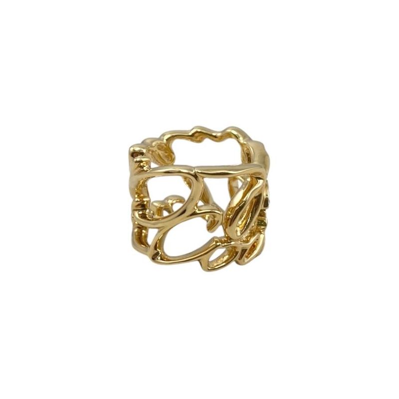 Chanel Ring Coco Mark Abd440 #12 Rhinestone Chain Gold Love Coco Chanel