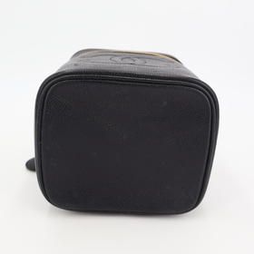 Chanel Handbag Vanity Bag Caviar Skin Leather Black