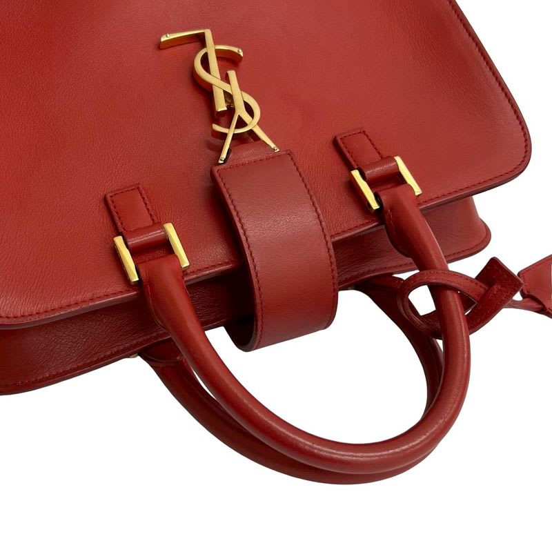 Saint Laurent Paris Baby Cabas YSL Logo Hardware Leather 2-Way Handbag