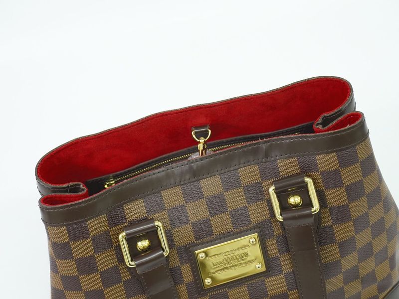 Authentic Louis Vuitton LV Hampstead PM Damier Ebène Tote Handbag Brown N51205