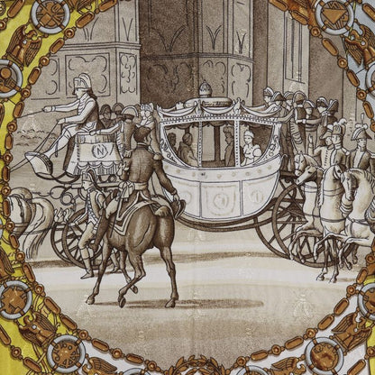 Hermes Carre 90 Napoleon Bee Silk Light Blue Women's Scarf