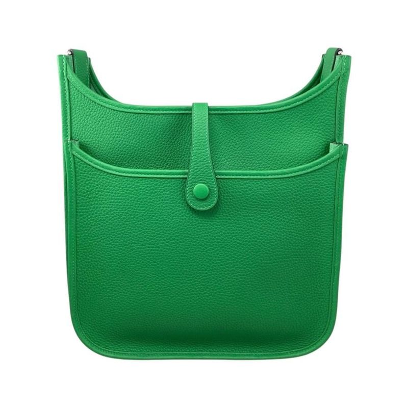 Hermes Shoulder Bag Evelyn PM Evelyn W Engraved Taurillon Clemence Vert Yucca