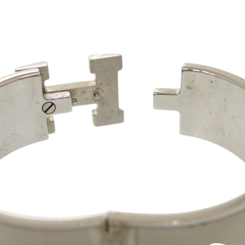 Hermes H Motif Clic Clac GM Bu Metal White Silver Stamped P (2012) Bracelet