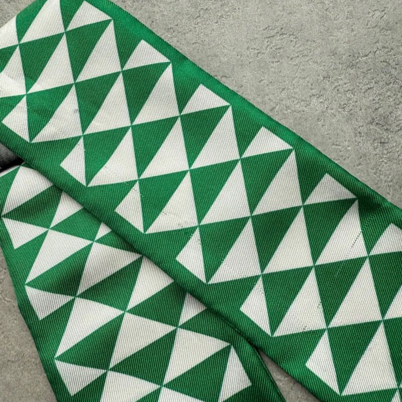 Prada 1ff008 Twill Silk Scarf Triangle Green with Box