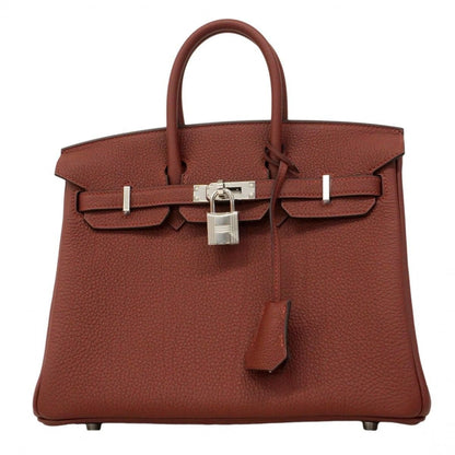 Hermes Handbag Birkin 25 Togo Rouge Ash Silver