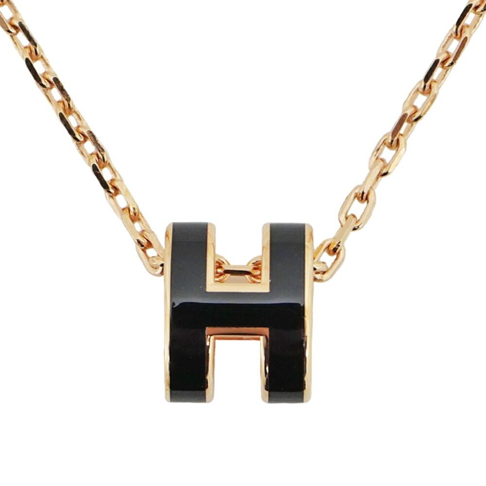 Hermes Necklace Pop Mini Black Rosegold