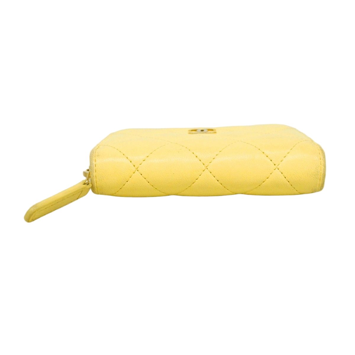 Chanel Coin Case Quilted Lambskin Yellow Gold — view 2