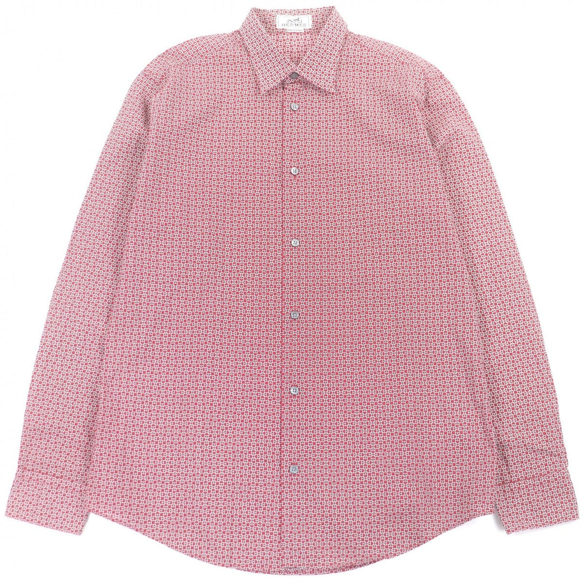 Hermes 100% Cotton Chaine D'ancre Allover Pattern Calf Serie Button Long