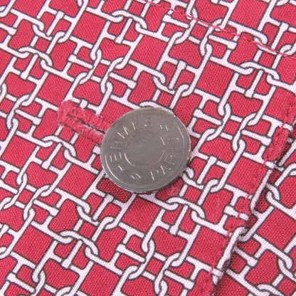 Hermes 100% Cotton Chaine D'ancre Allover Pattern Calf Serie Button Long — view 4