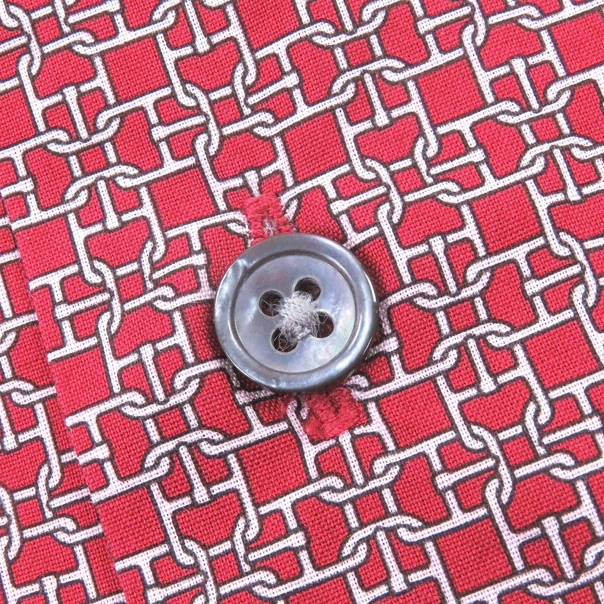 Hermes 100% Cotton Chaine D'ancre Allover Pattern Calf Serie Button Long — view 5