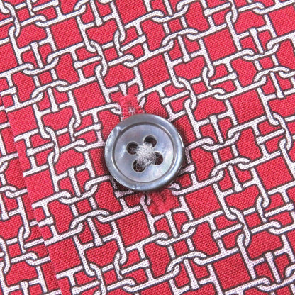 Hermes 100% Cotton Chaine D'ancre Allover Pattern Calf Serie Button Long — view 5