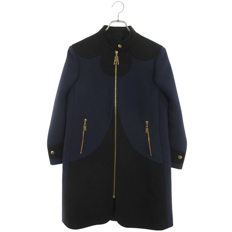 Louis Vuitton Nqa Wool Coat 36 Navy Black