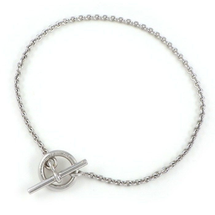 Hermes Bracelet Echappee Toggle Motif Mini Chaine D'ancre 18K White Gold
