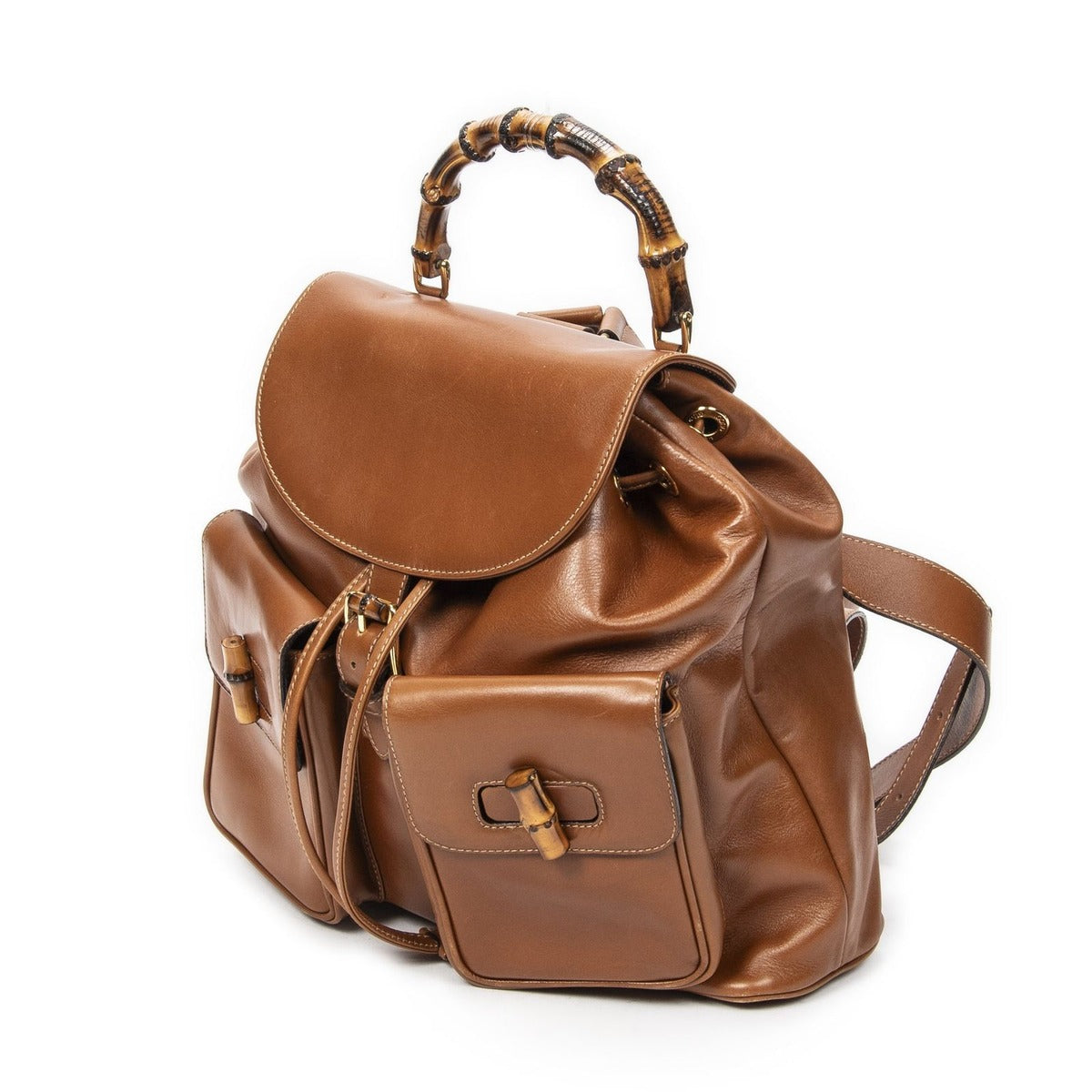 Gucci Bamboo Backpack Sac Tankard Lambskin Leather — view 2