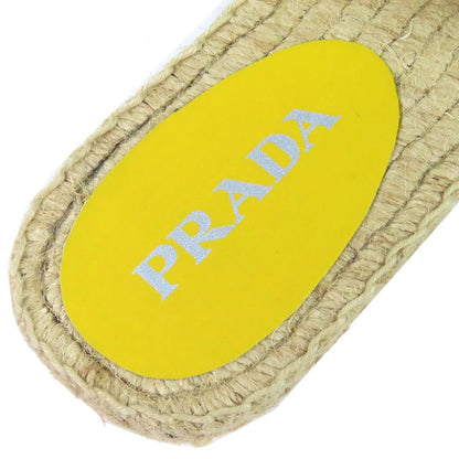 Prada Triangle Logo Canvas Espadrilles Flat Sandals Yellow 37 — view 10