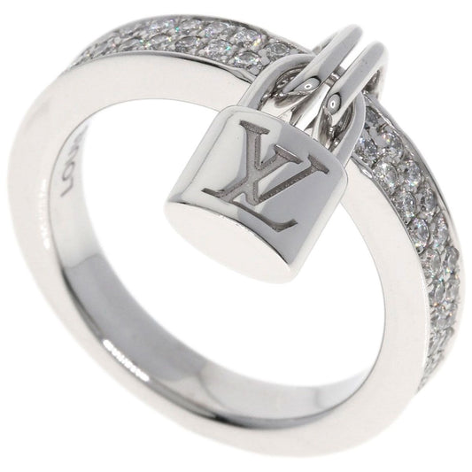Louis Vuitton Baglock Pave Diamond 48 Ring 18K White Gold