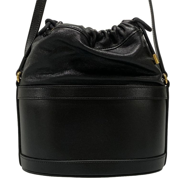 Gucci Shoulder Bag Horsebit 1955 Bucket Bag 602118 Black Drawstring Shape