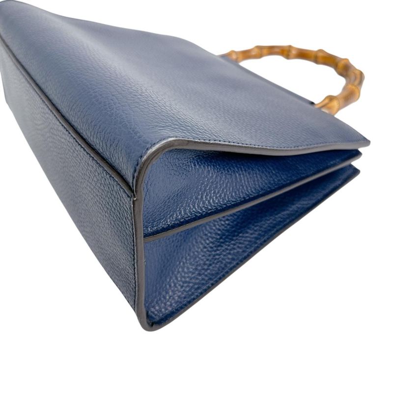 Gucci 470271 Leather Bamboo 2-way Handbag Gucci Blue