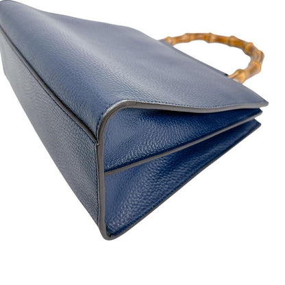 Gucci 470271 Leather Bamboo 2-way Handbag Gucci Blue
