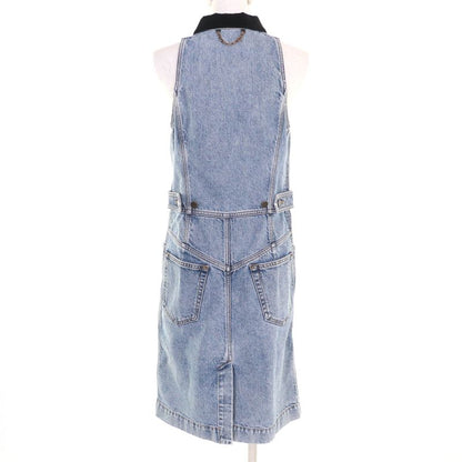 Louis Vuitton 24SS Rw241wj 100% Cotton Velvet Accent Denim Dress Indigo 38 Made