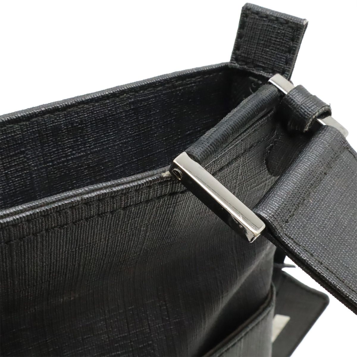 Fendi Zucca Pattern Shoulder Bag Pochette Crossbody Mini Bag PVC Black Black