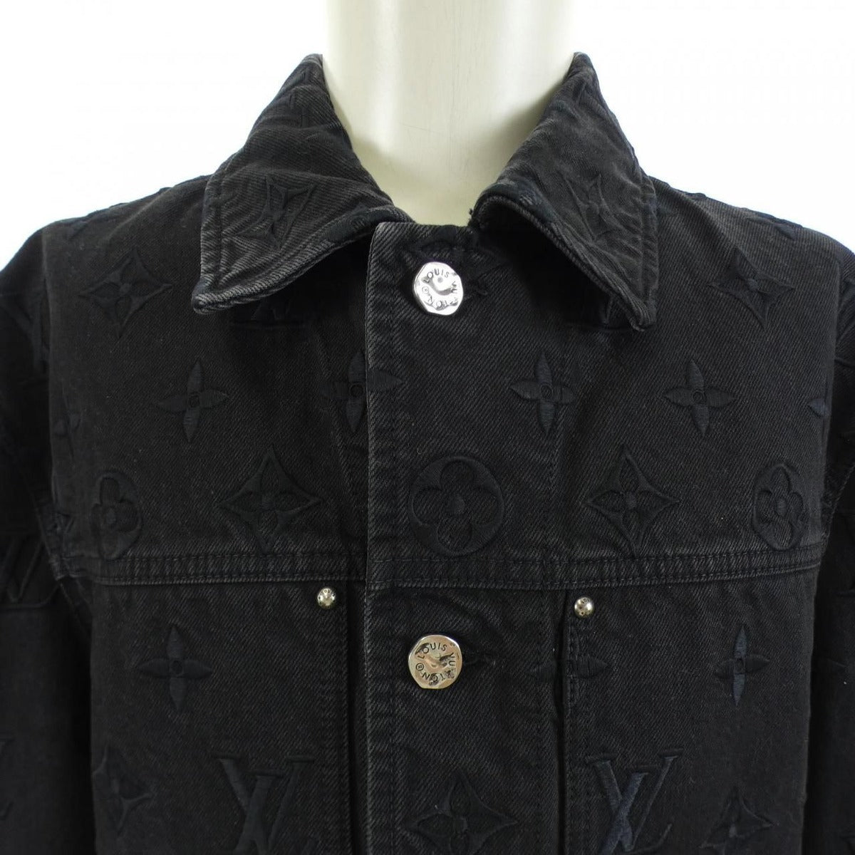 Louis Vuitton Embroidered Denim Jacket Black Blue — view 3