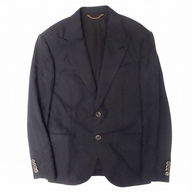 Louis Vuitton Pont Neuf Single Breasted Evening Jacket Monogram 48 Black 25AW