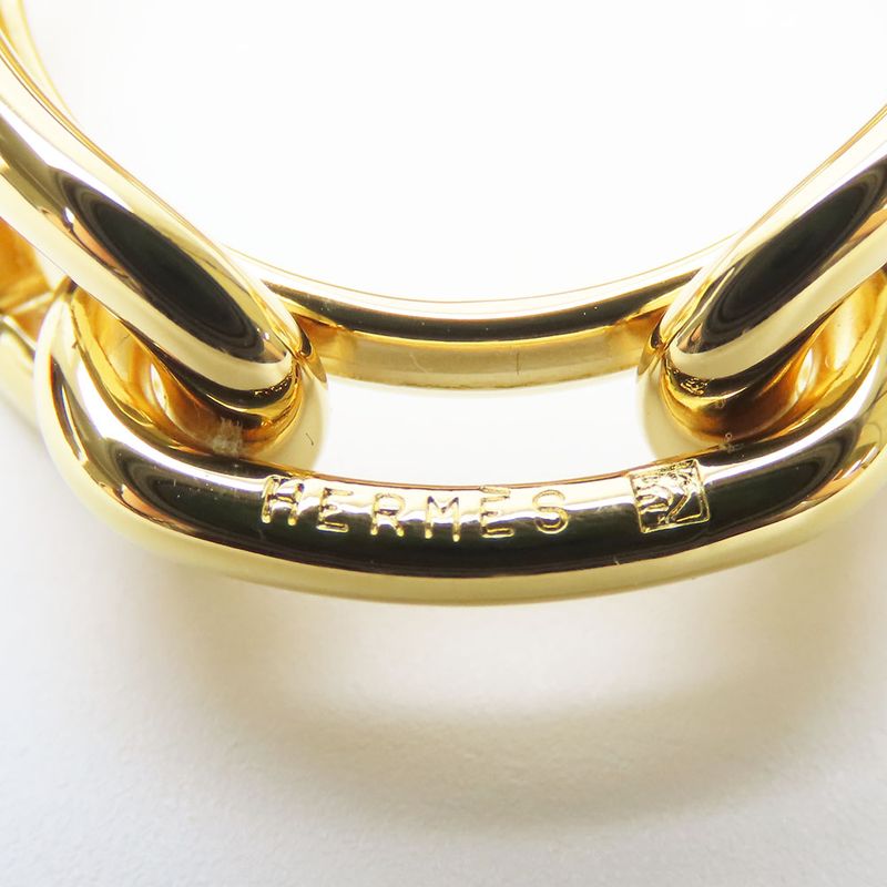 Hermes Scarf Ring Chaine D'ancre Metal Gold Plated Accessory Small Item Ladies