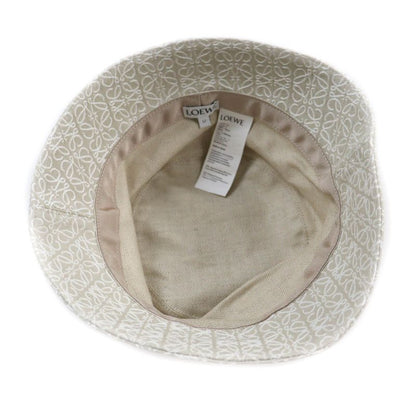LOEWE K820hb1x41 Anagram Jacquard Logo Leather Use Bucket Hat Ecru/soft White