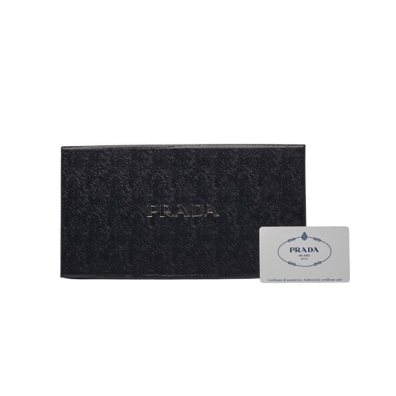 Plat Da Round Zipper Long Wallet 1ml506 Pink Saffiano Leather Women Prada