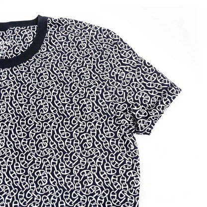 Hermes Short Sleeve One Piece Naussa Chaine Navy - Size 36 Cotton
