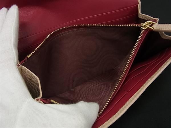 Bvlgari PVC Fold Long Wallet Coin Purse Wallets Billfold Ladies Beige