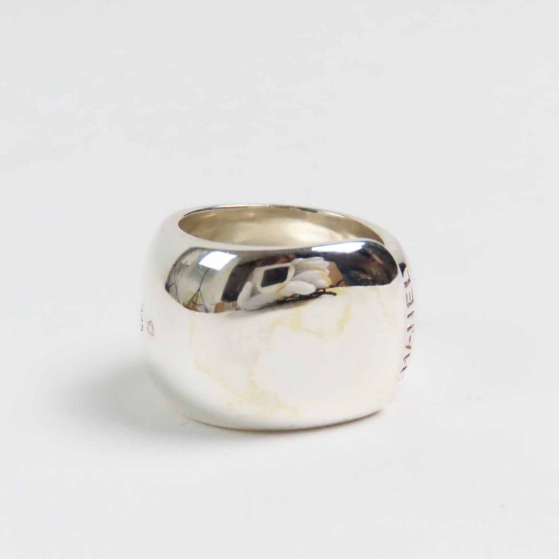 Chanel Vintage Logo Ring SV 925 Silver Size 10 Weight 18 g Ladies