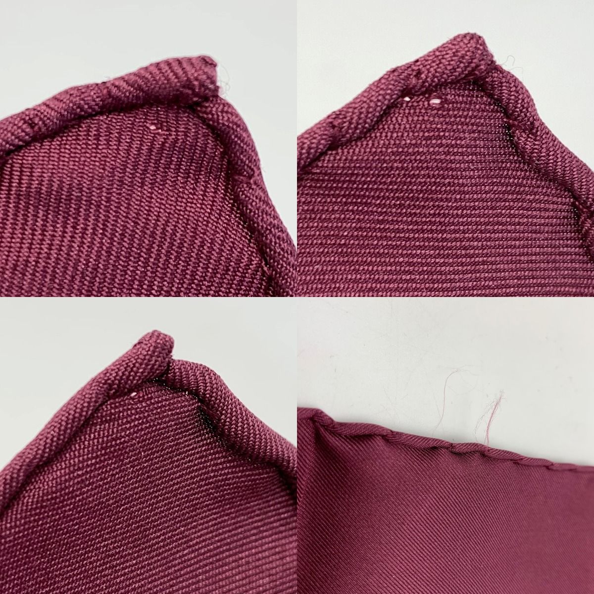 Hermes Grape Pattern 100% Silk Purple Handkerchief Ladies