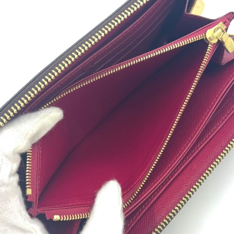 Louis Vuitton Zippy Wallet Monogram Fuchsia PVC Pink Purple And Brown Round