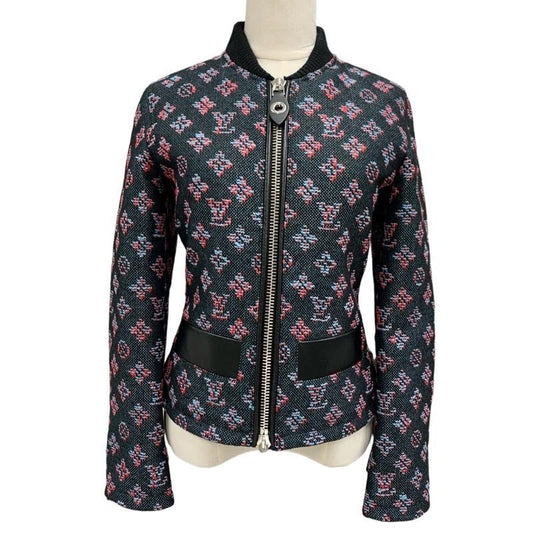 Louis Vuitton Monogram Jacquard Zip Up Jacket Outerwear Blouson Black