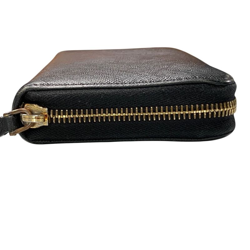 3347 Prada Saffiano Metal Saffiano Metal Round Zipper Long Wallet 1ml506 Black