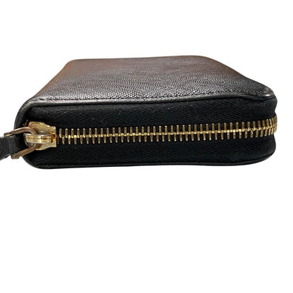 3347 Prada Saffiano Metal Saffiano Metal Round Zipper Long Wallet 1ml506 Black