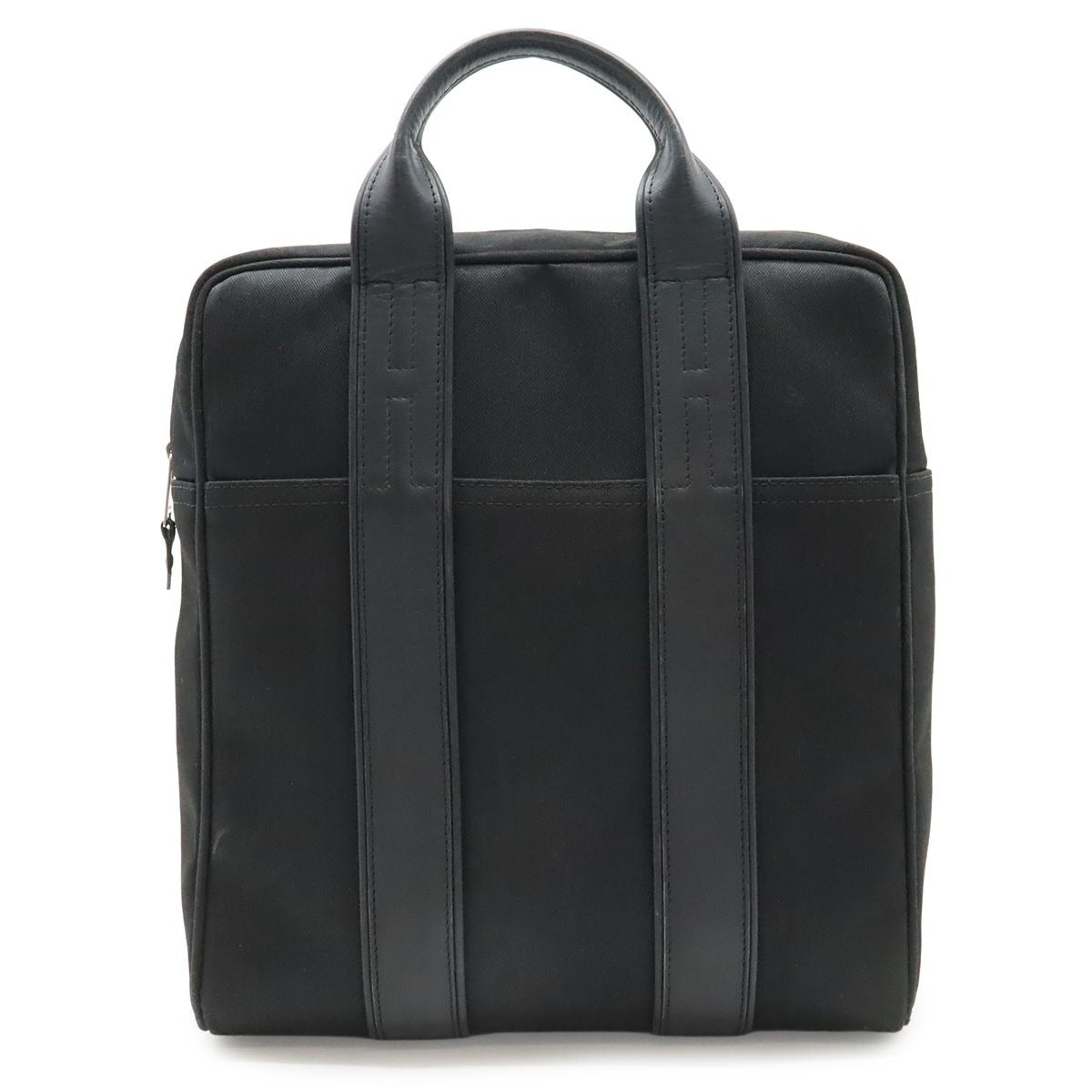 Hermes Acapulco Sac a Dos Backpack 2-Way Tote Toilet Blanc Leather Black Silver