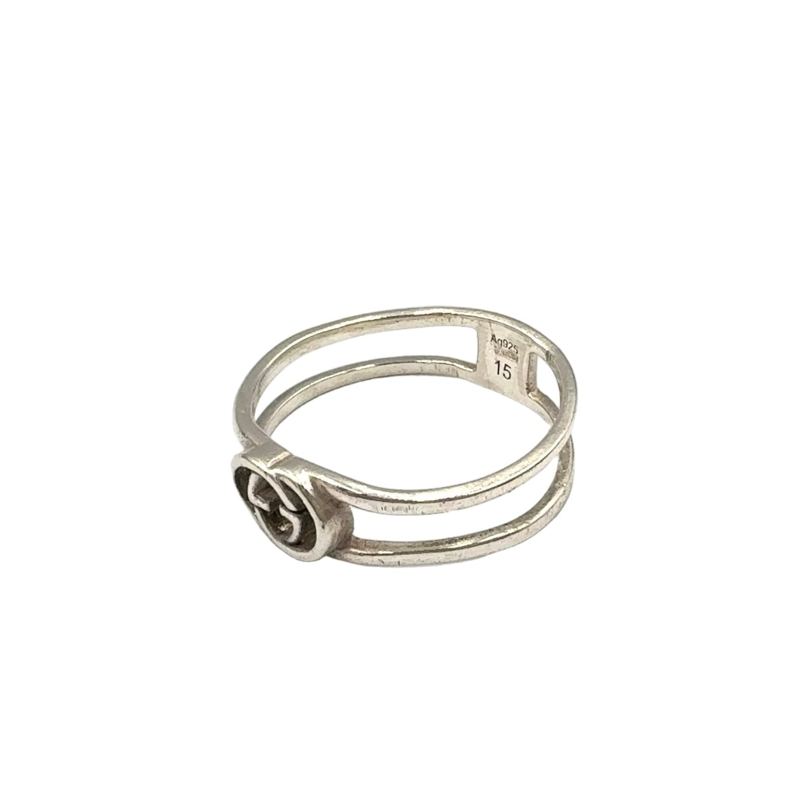Gucci Interlocking Open Band Silver Ring — view 2