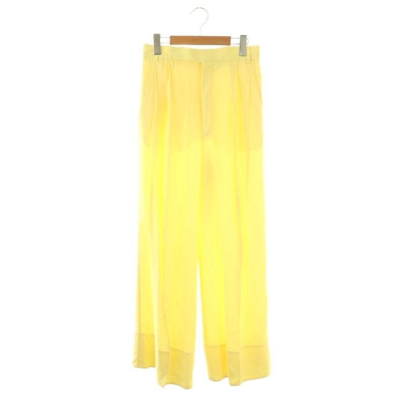 Celine 2 Tuck Wide Pants 36 Yellow Cx OS