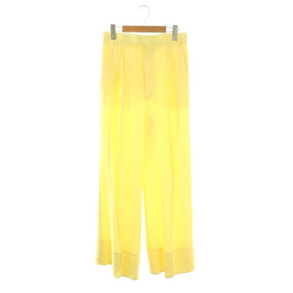 Celine 2 Tuck Wide Pants 36 Yellow Cx OS