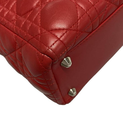Dior/christian Dior Handbag Lady Dior Large Bag Red Leather