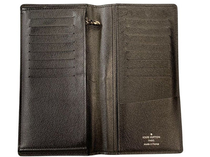 2577 Louis Vuitton Portefeuille Brazza Long Wallet M32572 Taiga Ardoise Black