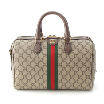 Gucci Ophidia GG Supreme 2-Way Shoulder Boston Bag Beige