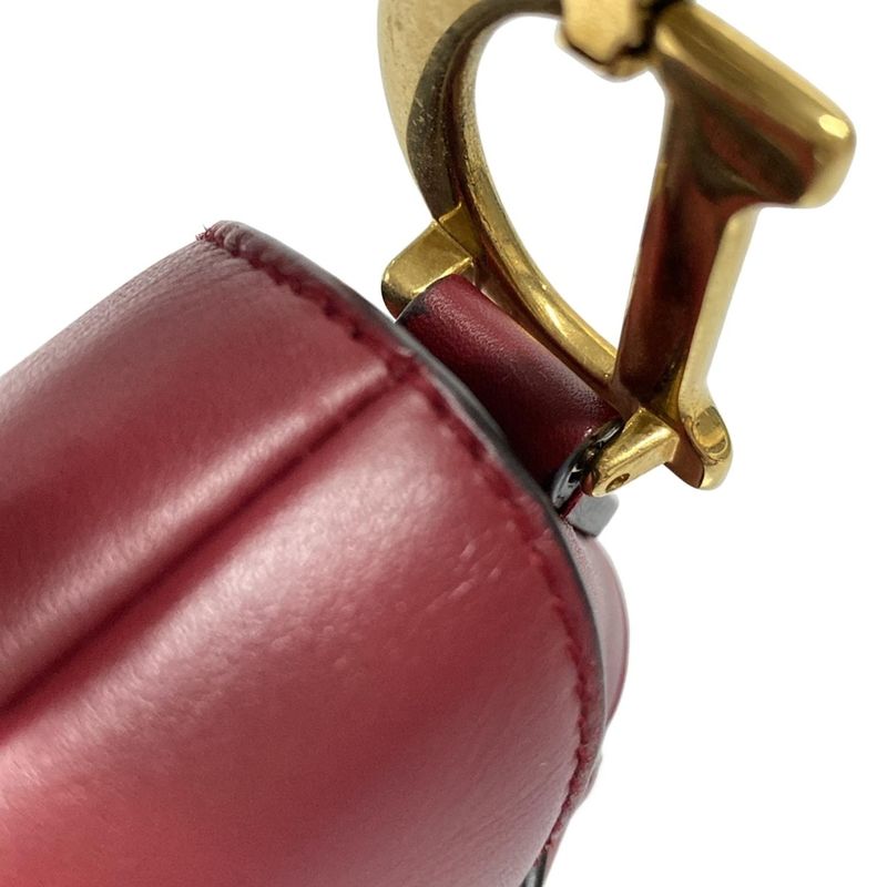 Dior/christian Dior Handbag Saddle Bag Red Leather
