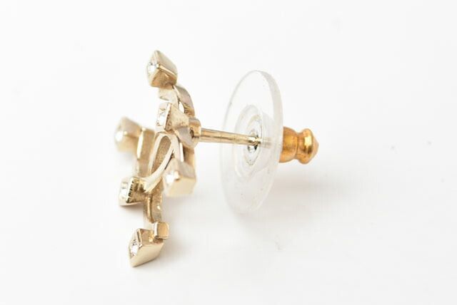 Chanel Earrings Accessories Chanel Earrings CC Rhinestone Gold