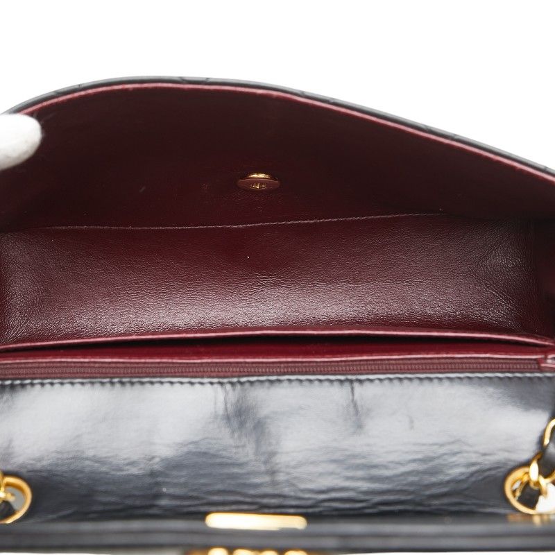 Chanel Matelasse Diana 25 Coco Mark Crossbody Chain Shoulder Bag Black Lambskin